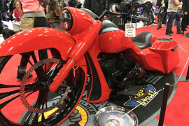 Among the many bikes shown, this red-hot 2011 Harley-Davidson Road King by Deadline Customs really made an impression | Haley Nelson