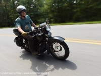 Richard Duda riding his 1924 Henderson Deluxe during Stage 3 of the Motorcycle Cannonball Cross-Country Endurance Run from Columbus, GA to Chatanooga, TN., USA. Sunday, September 7, 2014. Photography ©2014 Michael Lichter.