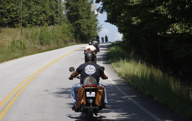 Riders on the road on Sunday