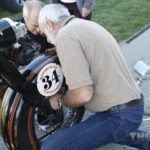 #34 Peter Reeves and crew wrenching on his '29 H-D