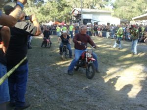 Mastering the minibike races in front of a packed house