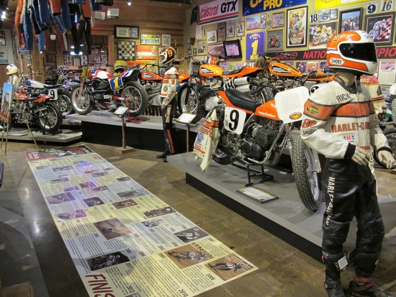 The Dirt Track Heroes Exhibit featured worn leathers, assorted race bikes and personal stories of the legends of motorcycle racing