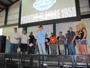 Jay Allen hands out awards to the chopper classes participating in the S&S 55th Anniversary Student Bike Build Challenge
