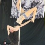 Pole dancing in the Strip Club Choppers booth