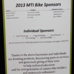 MTI sponsors for the 2013-14 school year and chopper builds