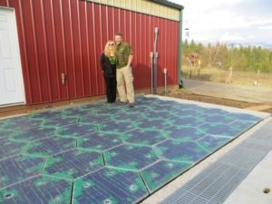 Scott and Julie Brosaw with their solar roadway grid