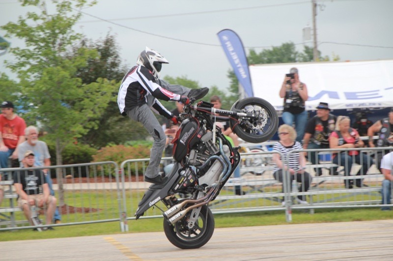 Stunt riders put on a show for the crowds