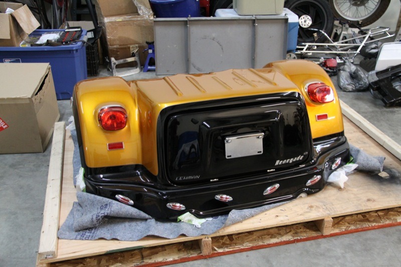 The Champion “Renegade” assembly has integrated fenders and a hinged trunk capable of carrying 500 pounds