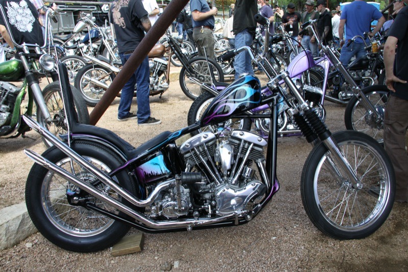Twenty-nine bikes were entered in this year’s Giddy Up including this stunning slab-side early Shovelhead
