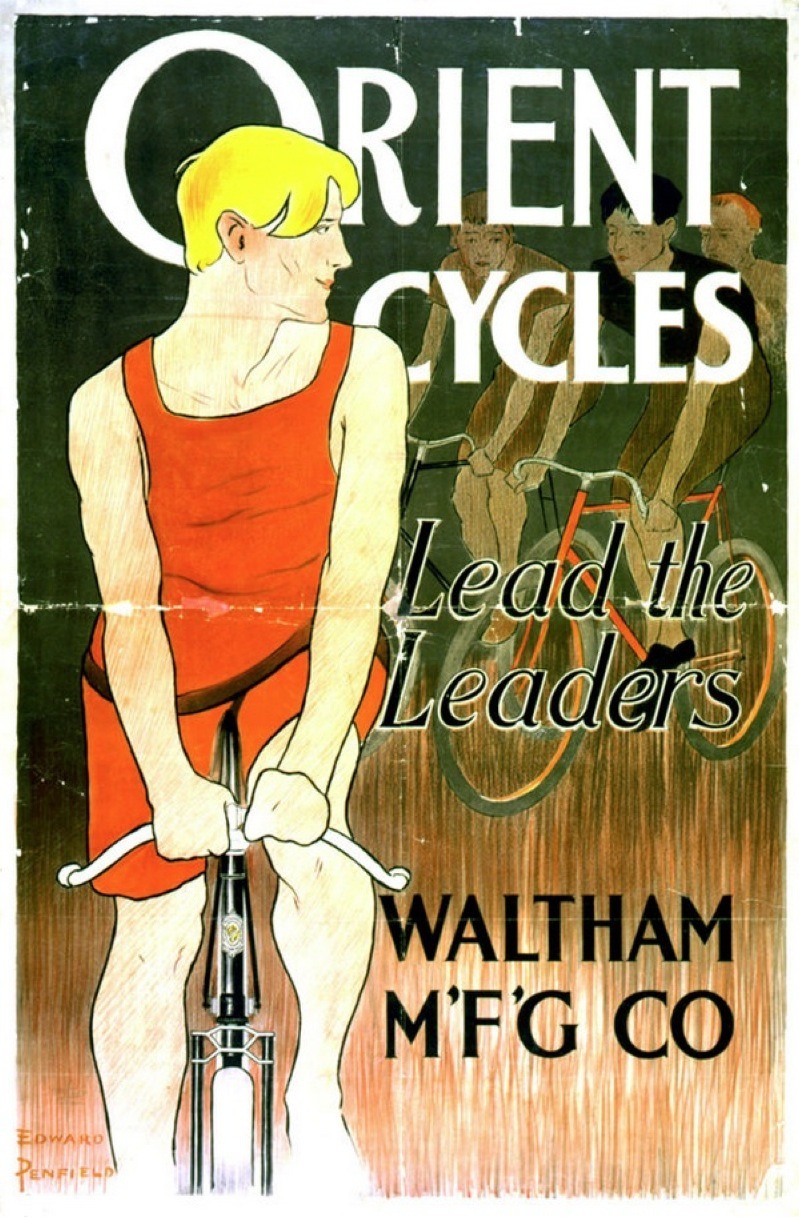 Orient bicycle ad. The Waltham Mfg. Co. quickly expanded into motor vehicles.