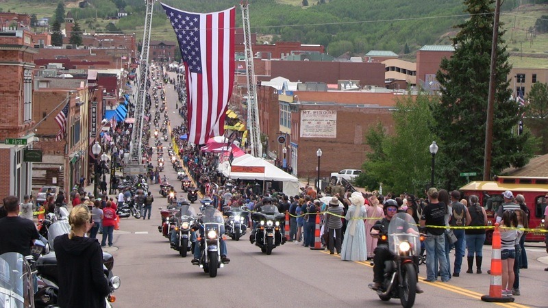 The 31st Annual POW/MIA Recognition Ride rolls into Cripple Creek from Woodland Park, Colorado.