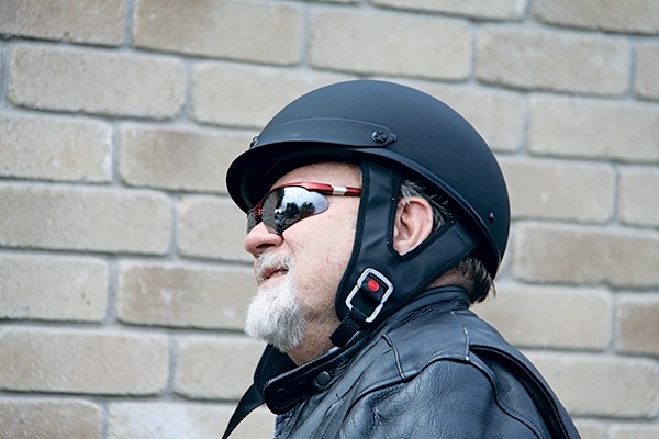 Conehead protection: Black Brand Cheater Helmets | American Rider