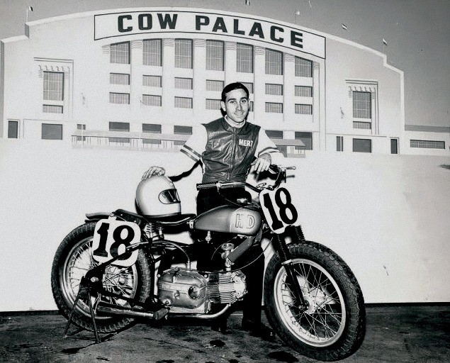 Mert Lawwill and his Harley Sprint. Photo courtesy of AMA