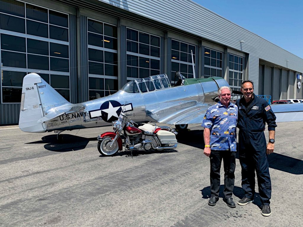 Pilot and President Mark Foster with Rich Lewis before they took a run with the T-6 Texan.