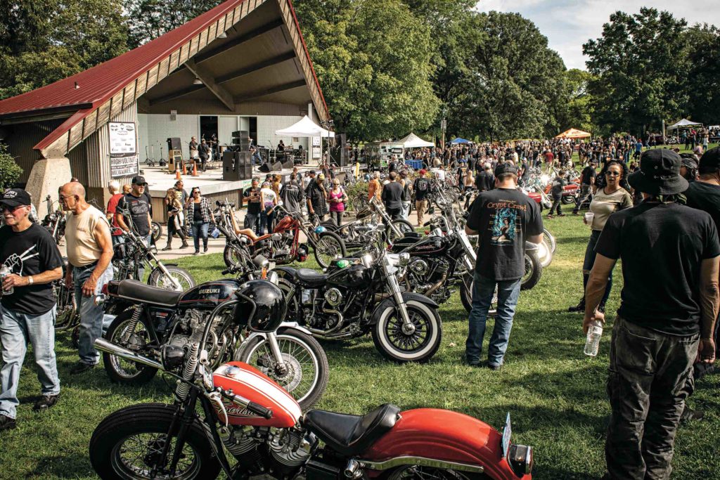More than 200 show bikes and 5,000 people packed the amphitheater in Milwaukee’s Bayview neighborhood for the High Voltage Show, and with free admission, five bands, and bikes for days, it’s a fun, family-friendly day with all proceeds going to fund cancer research. 