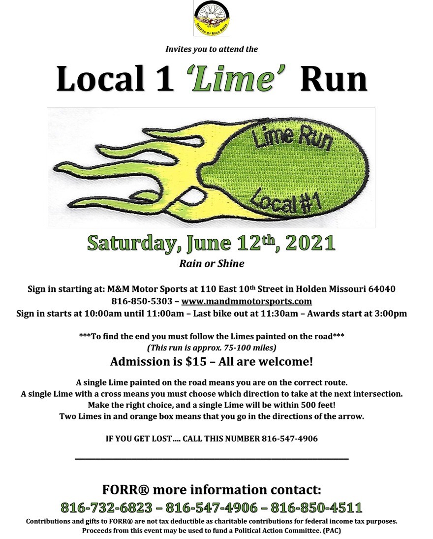 FORR Lime Ride flyer