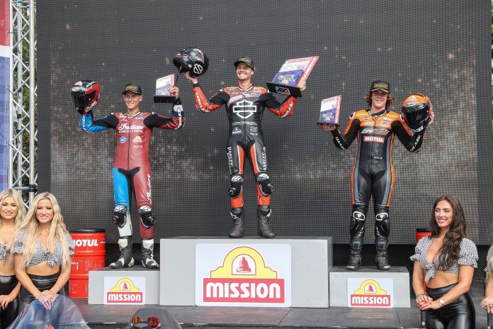 King of the Baggers podium Mid-Ohio