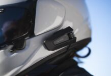 AR Tested: Cardo Packtalk Pro Communicator Review Cardo Packtalk Pro on helmet