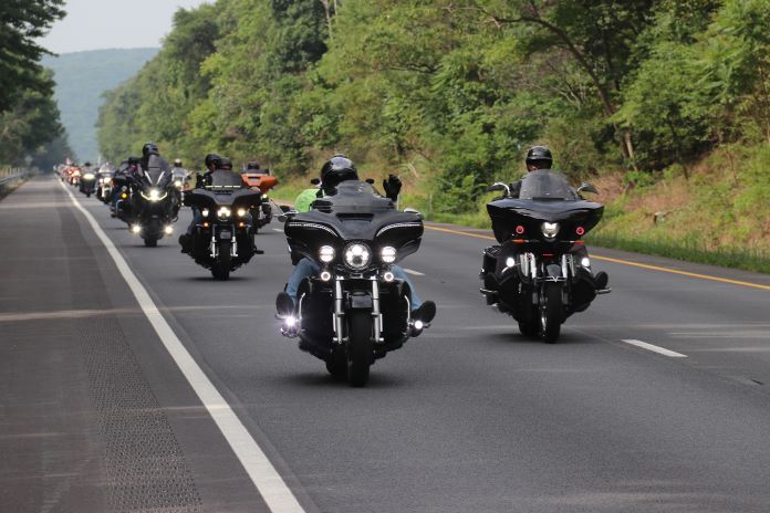 9-11 Ride Goldstein on his H-D